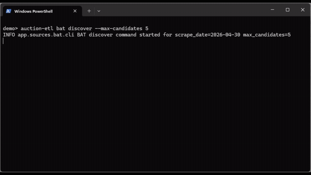Car Auction ETL pipeline demo